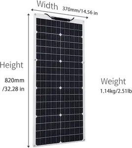 High Efficiency Flexible Solar Panels 50W 100 Watt Monocrystalline Photovoltaic Solar Panel For RV Boat Camping