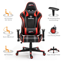 Chaise pivotante pour compétition de course minimaliste avec logo personnalisé Chaise de jeu en cuir synthétique noir rouge coloré pour la maison et le bureau