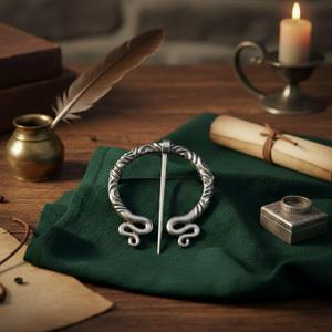 <span class=keywords><strong>Pin</strong></span> de chal vintage con diseño de dragón nórdico, broche medieval para capa para <span class=keywords><strong>mujer</strong></span>, cierre metálico para bufanda - Product Image 2