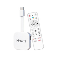 Boîtier TV intelligent Android 14 4K avec Wi-Fi 6, processeur RK3518 Quad Core, 2 Go de RAM, 16 Go de ROM, Bluetooth RCU, compatible TV Stick - Modèle HS86 T2
