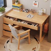 Bureau d'étude moderne en bois massif avec bibliothèque intégrée pour le bureau à domicile et l'utilisation des étudiants, adapté à la chambre à coucher, fabrication chinoise