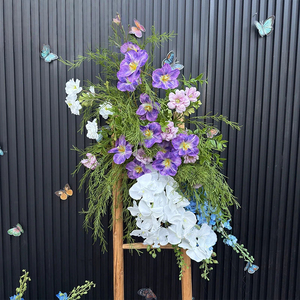 Nouvelle conception de chemin de table en fleurs vertes faites à la main, orchidée blanche, arrangement floral pour allée, <span class=keywords><strong>d</strong></span>écoration intérieure pour événement de mariage - Product Image 6