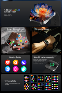 Montre connectée rectangulaire AMOLED U19 à succès, étanche IP68, assistant vocal IA 5G, <span class=keywords><strong>boussole</strong></span>, appels, paiement, suivi du sommeil - Product Image 3