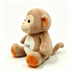 Customized Tan <b>monkey</b> plush, love stuffed <b>monkey</b>, neutral nursery <b>toy</b>, valentine <b>monkey</b> doll, earth tone plush - Product Image 4