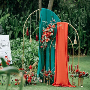 Juego <span class=keywords><strong>de</strong></span> 3 Arcos <span class=keywords><strong>de</strong></span> Hierro Forjado para Bodas al Aire Libre, Soporte Geométrico Irregular para Flores, Decoración <span class=keywords><strong>de</strong></span> Fondo para Fiestas, Soporte para Globos - Product Image 3