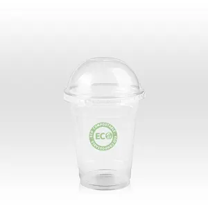 Vasos de plástico Biodegradable para bebidas frías, vasos desechables con logotipo impreso de 16oz y 20oz