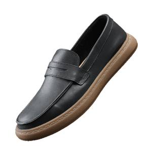 Zapatos Casuales de Verano para Hombre, de Cuero, Estilo Slip-On, con Suela Gruesa, Punta Redonda, Mocasines Modernos de Gamuza, Transpirables y Cómodos, con Suela de Goma - Product Image 5