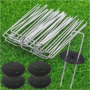 Piquets de fixation en U pour film de paillage, gazon artificiel, tentes et aménagements paysagers - Product Image 1