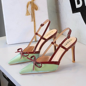 Escarpins sexy en cuir véritable satiné, ornés de strass, à talon chaton, légers et confortables, à bout pointu et talon bas - Product Image 4