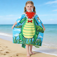 Kids Pool Bath Towels Toddler Girls Boys Quick Dry Lightweight Soft Microfiber Poncho Towel Custom Hooded Kids Beach Towels