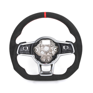 <span class=keywords><strong>Volant</strong></span> entièrement recouvert d'Alcantara avec garniture argentée pour VW Volkswagen Golf 5 6 7 R MK5 MK6 MK7 Gti Polo Passat B7 B8 <span class=keywords><strong>Scirocco</strong></span> - Product Image 1