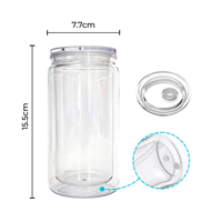 Lot de 50 gobelets en plastique de 16 oz à double paroi pré-perforés, type globe à neige, avec couvercle transparent et paille – USA RTS