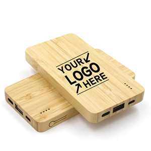 แบตเตอรี่สำรองพลังงานแสงอาทิตย์ ไม้ไผ่ 10000mAh เครื่องชาร์จพกพา ชาร์จเร็ว แบตเตอรี่สำรองสำหรับโทรศัพท์มือถือ ใช้ในกรณีฉุกเฉิน อุปกรณ์ภายนอก เป็นมิตรกับสิ่งแวดล้อม - Product Image 1