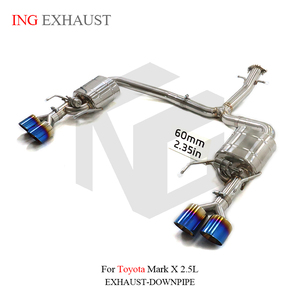 ING Exhaust Catback Tuyaux en acier inoxydable pour Toyota Mark <span class=keywords><strong>X</strong></span> 2.5L avec silencieux à valve Pièces de performance automobile Valve <span class=keywords><strong>Tronic</strong></span> Exhaust - Product Image 3
