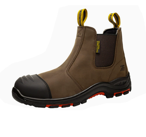 Chaussures de sécurité DF1021 avec embout en acier, en cuir nubuck Crazy Horse véritable, bottes de travail de sécurité, chaussures de sécurité sur mesure OEM ODM. - Product Image 1