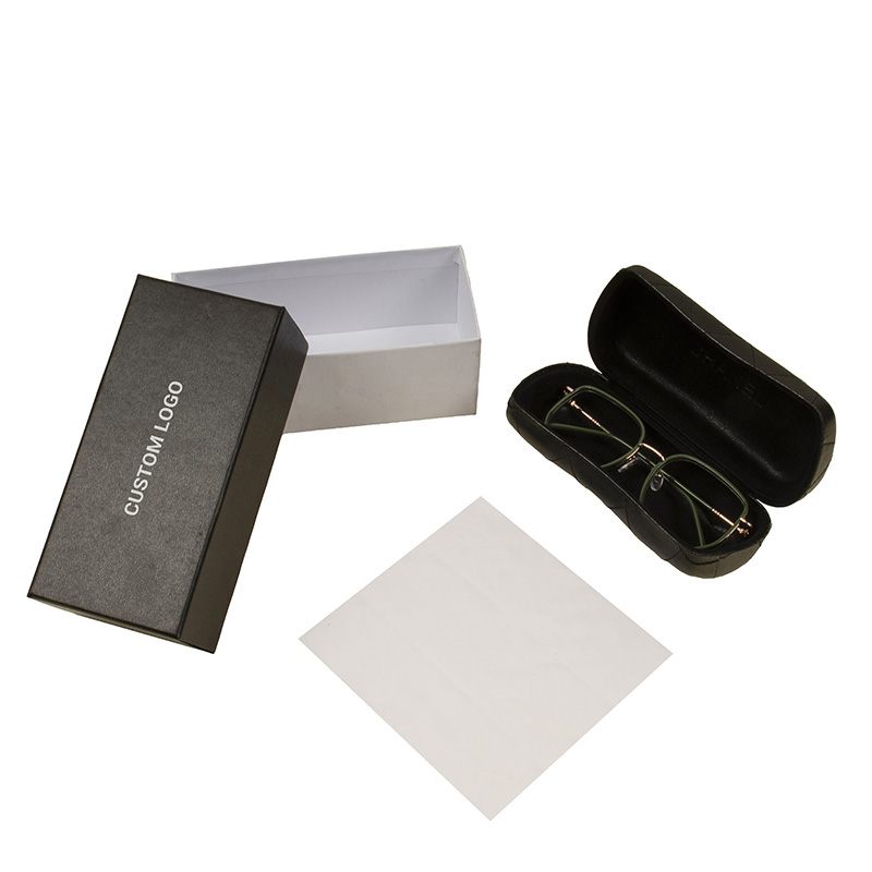 Estuche para gafas + Caja de papel + Paño de microfibra