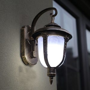 Outdoor Wall Mount <b>Brass</b> <b>Lantern</b> LED Light 3500K Warm White Waterproof Garden Lighting 10-Year Warranty Tempered Glass Dimmable - Product Image 4