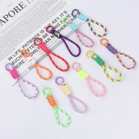 TOLKA Huayang – Cordon de téléphone portable noué, tissé à la main, assorti aux couleurs, court, créatif, avec porte-clés détachable anti-perte