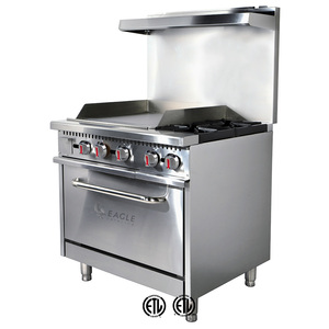 Eagle 6-Burner bếp gas nấu ăn chạy đa chức năng thương mại công nghiệp nhà hàng nhà bếp sử dụng với đôi Lò nướng <span class=keywords><strong>ETL</strong></span> phê duyệt - Product Image 4