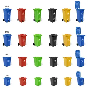 30l 50l 80l 120l 240l liter outdoor recycle pedal mobile wheelie plastic dustbins garbage waste bins