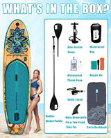 Offre Spéciale Fleur Drop Stitch 11 'Gonflable Yoga Surf Sup Paddle Board Stand up Sup Board pour Adultes