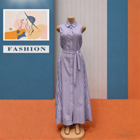 Robe d'été sans manches à col montant, rayée africaine, pour le bureau, tenue décontractée et habillée pour femme grande taille, idéale pour le quotidien