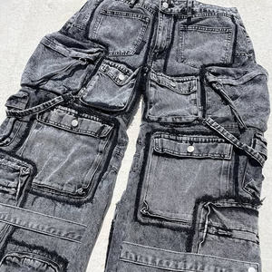 DIZNEW 2025 Men's High Quality Distressed <strong>Jeans</strong> Street Style <strong>Denim</strong> Pants Light Medium Wash Colored Prints Patchwork <strong>Jeans</strong> - Product Image 2