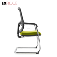 Chaise de visite à base chromée pour ordinateur avec support lombaire réglable chaise en maille