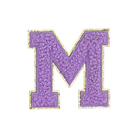 Stock de patchs en chenille à lettres autocollants avec sequins, en plusieurs couleurs, monocouche, pour vêtements et chapeaux