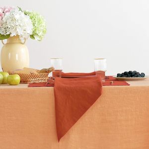 Factory Direct 100% French Linen Napkin Washable Durable Custom <strong>Table</strong> <strong>Cloth</strong> Soft Plain Color for Party Restaurant Hotel Use - Product Image 3