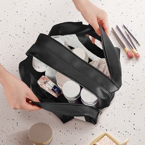 New Fashion Waterproof Women Pink Cosmetic Makeup Bag Clear Pvc Tote Large Clothes Bag Portable Toiletry Travel <strong>Organisation</strong> - Product Image 6