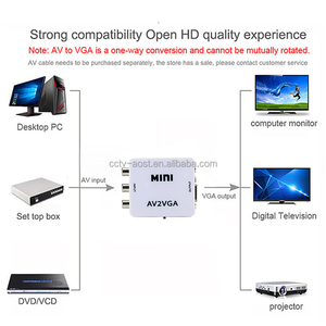 Convertisseur vidéo RCA AV vers VGA avec convertisseur Audio 3.5mm <span class=keywords><strong>AV2VGA</strong></span> / CVBS + Audio vers PC HDTV - Product Image 6