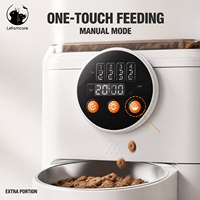 Distributeur automatique de nourriture pour animaux 4L, conception anti-blocage, compatible avec les aliments lyophilisés, distributeur de croquettes 12mm avec minuterie, double alimentation