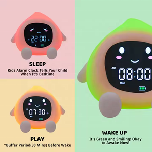 Multifunktion aler niedlicher Pfirsich-Kinder schlaf trainer 6-in-1-Smart-Digital-Wecker Touch Night Light Sound Machine Modern Electronic - Product Image 2