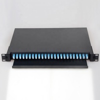 Panel patch fiber optik 24 port tipe rak geser 1U 19'' ODF full load LC duplex