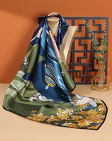 Écharpes en soie twill décoratives, petites, douces, à impression numérique personnalisée, vente en gros