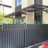 Jardín Exterior Privacidad Entrada Puerta plana Valla de aluminio Panel de valla de puerta corredera doble individual