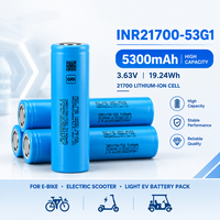 Batterie lithium-ion 21700 haute capacité Sam INR21700-53G1 5300mAh 3.63V pour vélo électrique, scooter électrique, pack de batteries