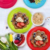 Assiettes en papier jetables de couleur unie créatives à faire soi-même pour les fêtes et la maternelle, vente en gros colorée pour les enfants, amusantes
