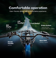 Vélo électrique Mario City Bike 250W avec moteur arrière, batterie lithium 15AH intégrée, cadre bas, suspension intégrale
