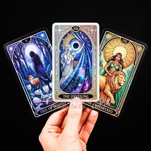 <span class=keywords><strong>Cartas</strong></span> del Tarot Oculto con Borde Dorado, Impresión <span class=keywords><strong>de</strong></span> Primera Calidad, Lámina Negra Mate, Fabricación <span class=keywords><strong>de</strong></span> Mazos <span class=keywords><strong>de</strong></span> Oráculos, Marca Espiritual Personalizada OEM - Product Image 2