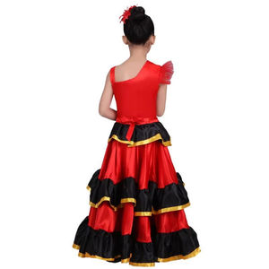 Traje Español para Niña, Trajes <span class=keywords><strong>de</strong></span> Salón Largos y Rojos, Vestidos <span class=keywords><strong>de</strong></span> Baile <span class=keywords><strong>Flamenco</strong></span> Español, Disfraces <span class=keywords><strong>de</strong></span> Actuación Infantil, <span class=keywords><strong>Ropa</strong></span> <span class=keywords><strong>de</strong></span> Escenario - Product Image 3