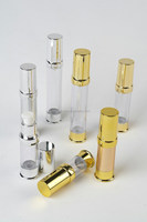 Flacon pompe sans air en argent plaqué UV de 30 ml avec impression sérigraphique pour shampoing, lotion, sérum, crème pour le visage, contenants cosmétiques