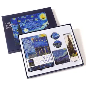 2023 इको स्टेशनरी तेल चित्रकला लेजर सेट रचनात्मक वैन गॉग आर्ट गिफ्ट नोटबुक उपहार नोटबुक उपहार बॉक्स नया आगमन रचनात्मक उपहार सेट