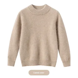 Jersey <span class=keywords><strong>de</strong></span> <span class=keywords><strong>lana</strong></span> 100% <span class=keywords><strong>para</strong></span> bebés y niños, suéter <span class=keywords><strong>de</strong></span> invierno <span class=keywords><strong>para</strong></span> niños y niñas, <span class=keywords><strong>Cuello</strong></span> medio alto, antibolitas, manga completa, Color sólido - Product Image 3