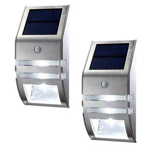 Lámpara Solar de Pared de Acero Inoxidable, LED para Exteriores, Impermeable, con Sensor de Movimiento, para Pasillos, Patios y Jardines, Ángulo de Haz de 20 Grados - Product Image 1