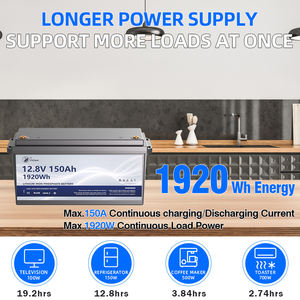 Высококачественный 12,8 В 150Ah LiFePO4 полутвердый литий-ионный аккумулятор IP67 6000 циклов BMS встроенный RV Троллинг мотор - Product Image 4