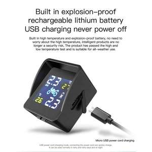 Moniteur de <span class=keywords><strong>pression</strong></span> des pneus de moto sans fil intégré détecteur TPMS de vélo électrique surveillance rapide alarme Anti-fuite affichage numérique - Product Image 4