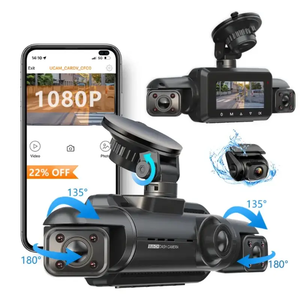 360 vue 4 canaux 1080P Dash Cam avant et arrière gauche droite caméra intérieure pour voitures, GPS et WiFi, vision nocturne - Product Image 1
