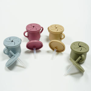 गर्म बिक्री बीपा-मुक्त सिलिकॉन बेबी फीडिंग सेट वाटरप्रूफ बाइब टोडलर्स के ढहने वाले पुआल कप सक्शन प्लेट चम्मच फोर्क मैनुअल - Product Image 3